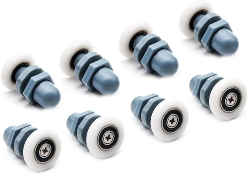 8x 20mm Duschtürrollen aus Kunststoff & Edelstahl – Ersatzrollen für Duschtüren,