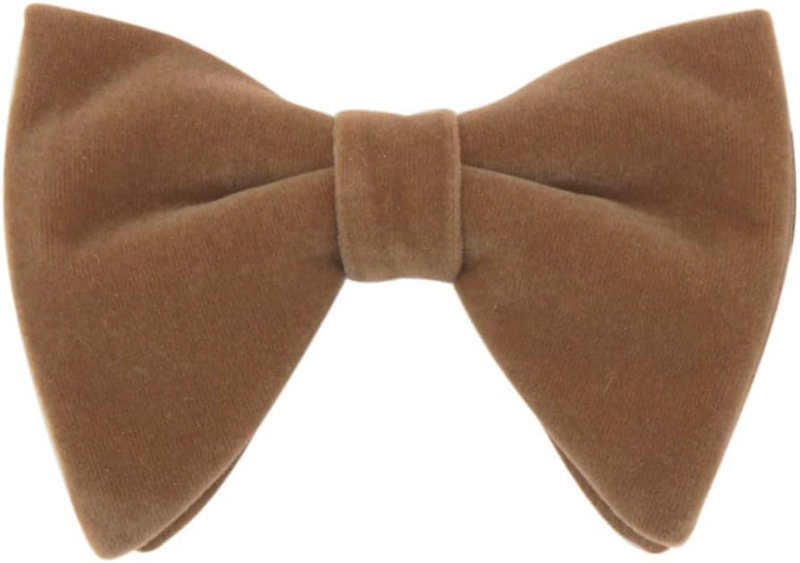 Mens Oversized Velvet Bow Tie Solid Color Formal Tuxedo Pre-Tied Big Bowtie