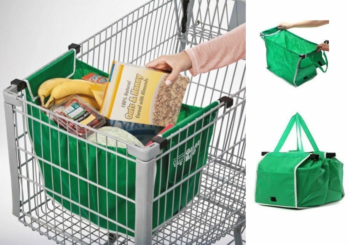 Borsa Spesa Da Carrello Grab Bag Forte Resistente Clip Aggancio Carrelli Spesa