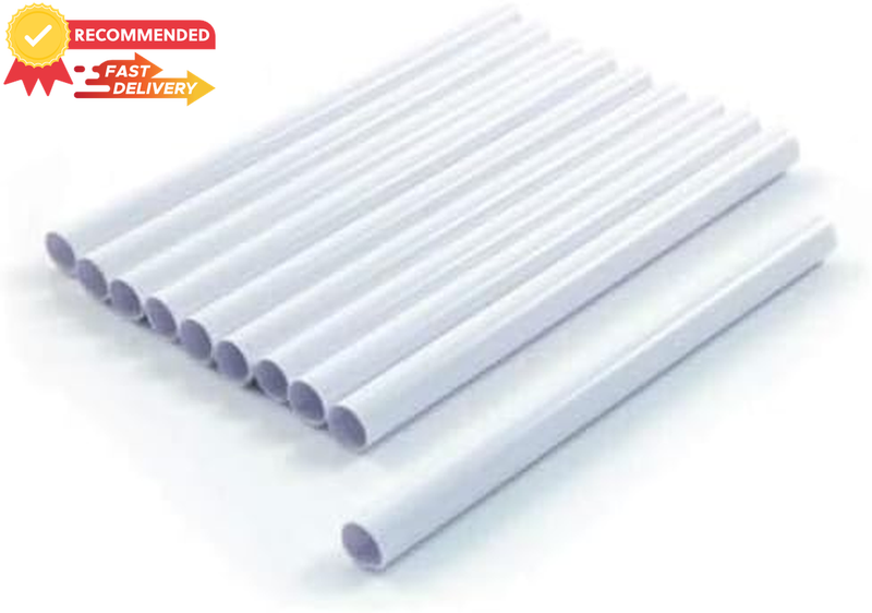 8 Pack White Radiator Pipe Covers PVC Sleeves 15mm x 19.5cm Heat-Resistant