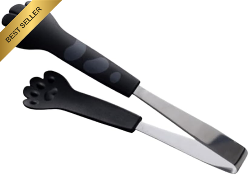 Stainless Steel Food Tongs, Cat Paw Shaped Bread Clips Heat Resistant BBQ Tongs,