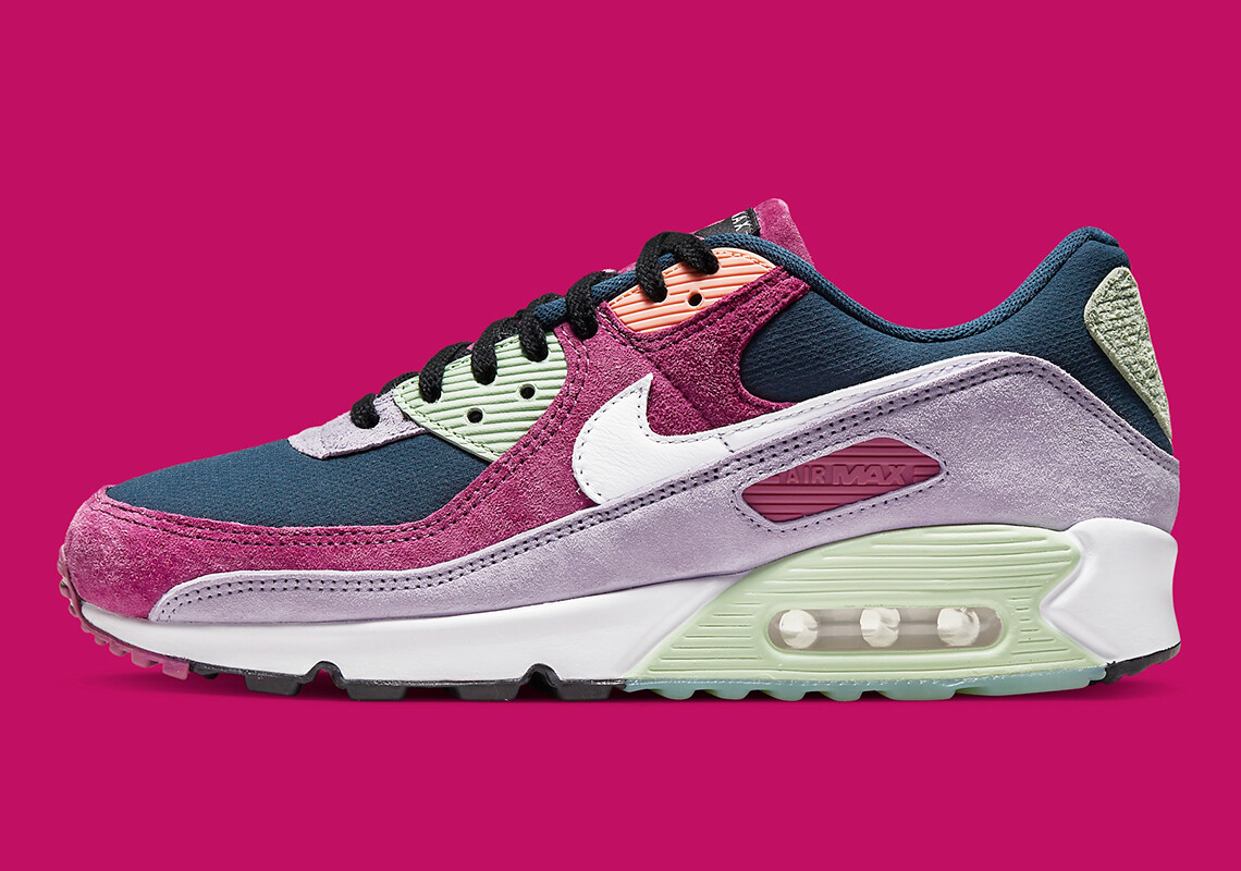 

Мужские кроссовки Nike Air Max 90 NRG светло-бордовые фиолетовые розовые белые темно-синие DM0035-500 размер 14, Фиолетовый, Nike Air Max 90
