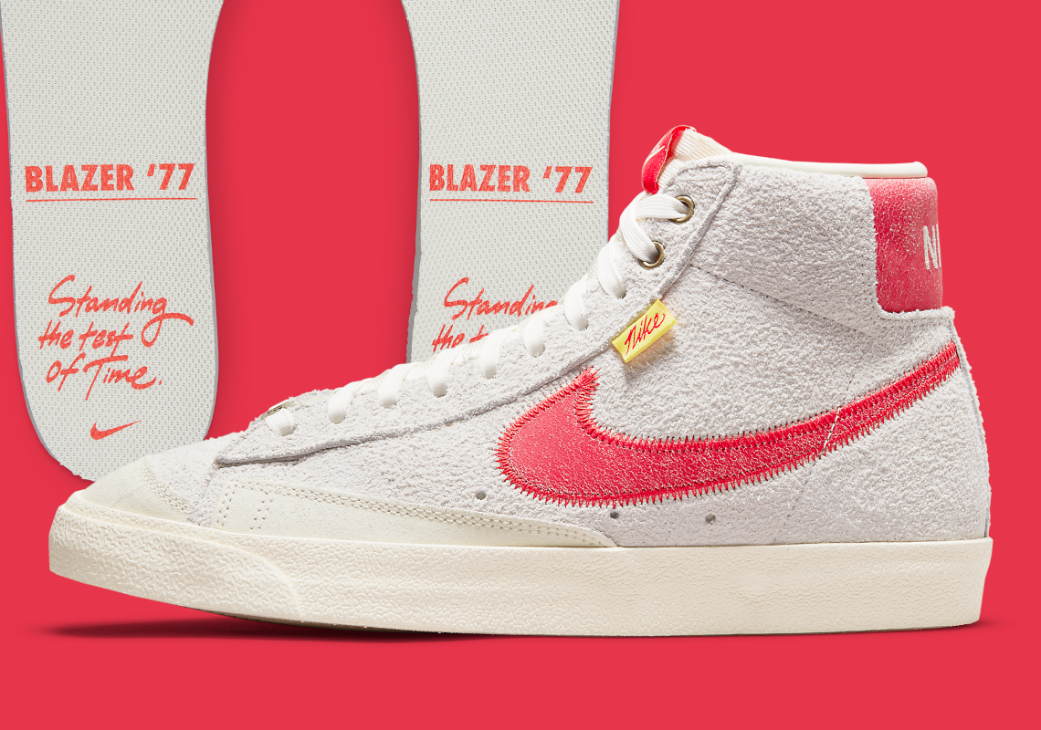 

Кроссовки Nike Blazer Mid 77 Premium Test Of Time Sail Red Coconut Milk DO7225-100, размер 10, Серый, Nike Blazer 77