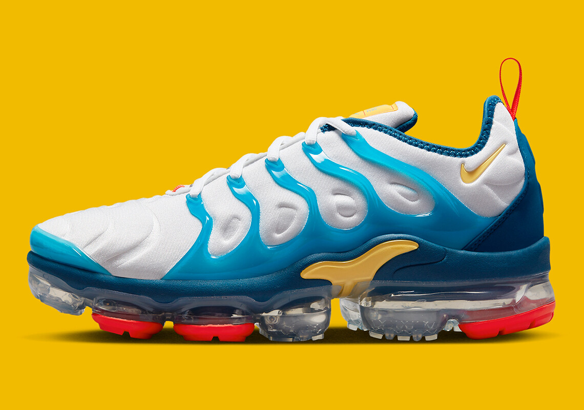Мужские кроссовки Nike Air Vapormax Plus White Industrial Blue Citron Red FJ3999-100 sz 11
