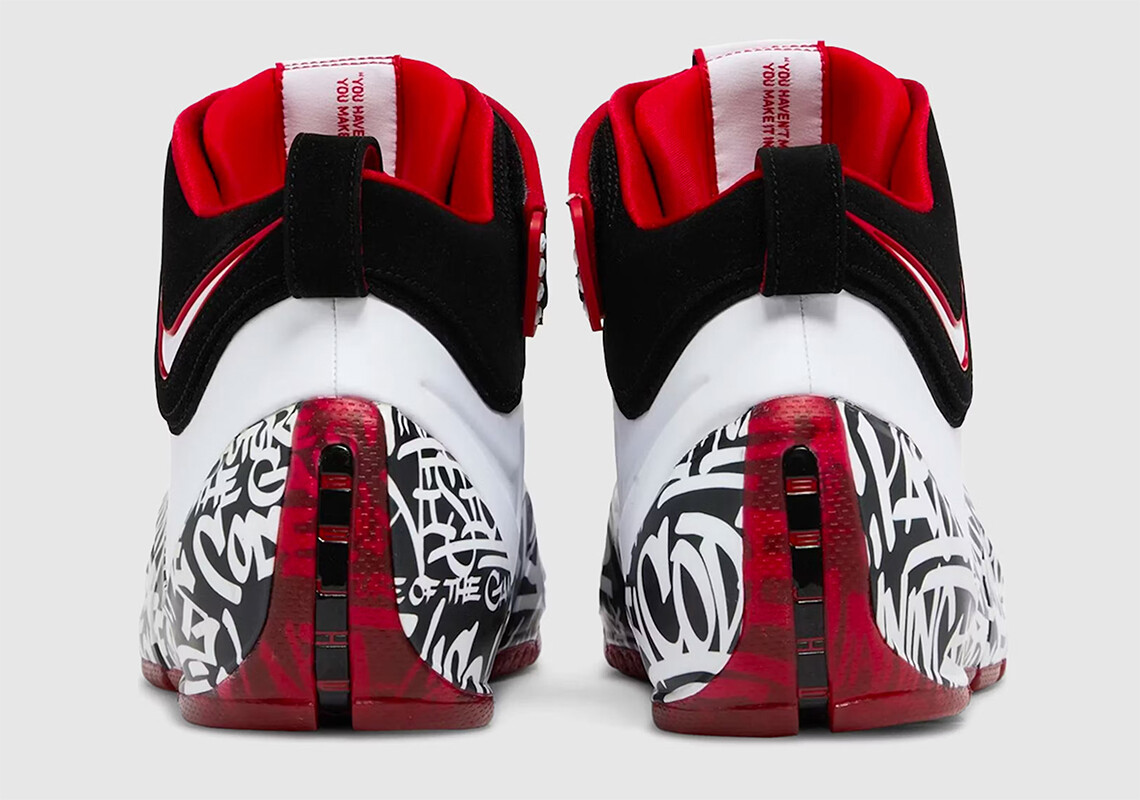 Nike Zoom LeBron IV 4 Graffiti 2023 White Red Black DJ4888-100 Men's