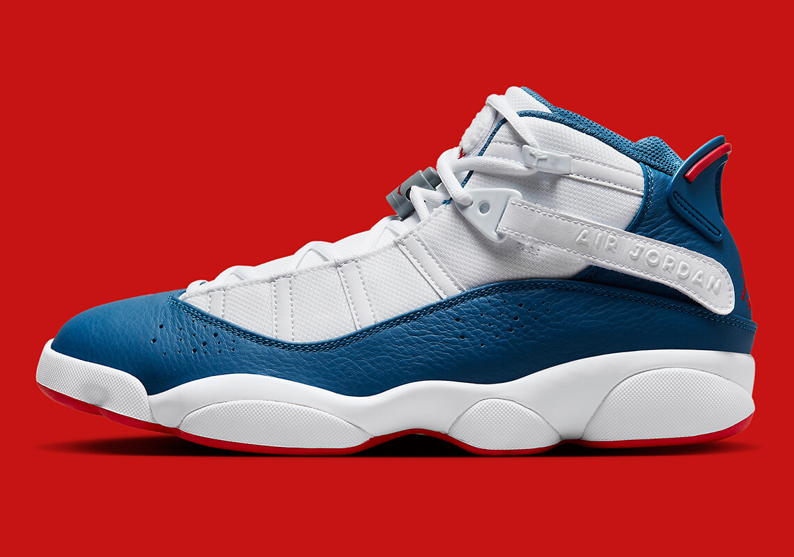 Nike Air Jordan 6 колец True Blue White Red Steel 322992-140 Мужские Ретро