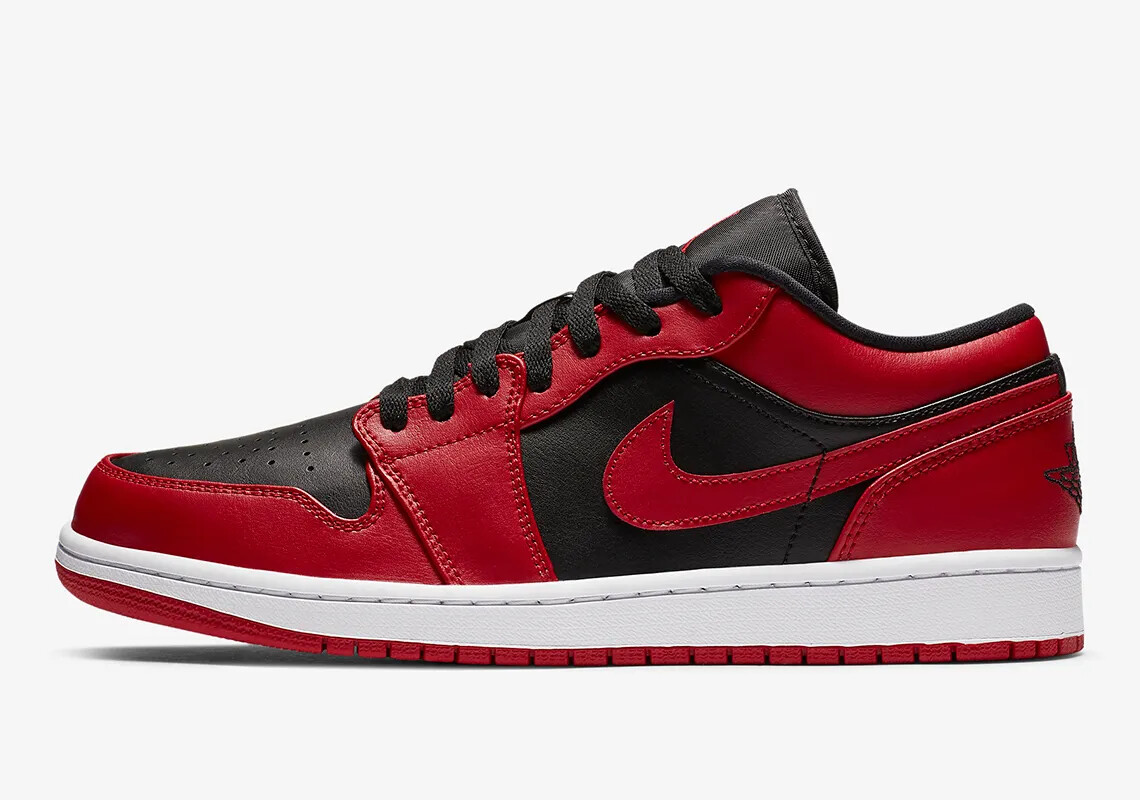 Мужские кроссовки Nike Air Jordan 1 Retro Low Reverse Bred Red Black 553558-606, размер 9, новинка