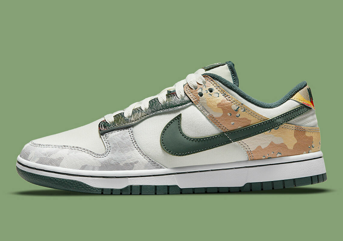 

Мужские кроссовки NIKE DUNK LOW SE SAIL MULTI CAMO DH0957-100 US6-12, Multicolor, Nike Dunk Low