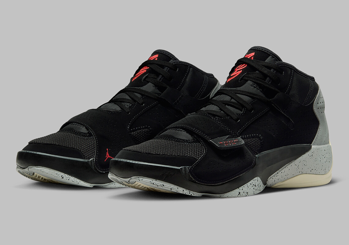 Мужские кроссовки Nike Air Jordan Zion 2 Black Cement Smoke Grey Siren Red DO9161-060 sz 9, Черный, Jordan Zion 2