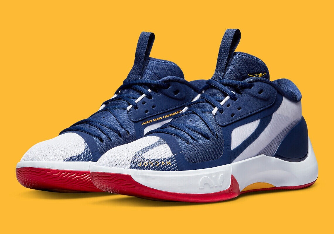 

Туфли Nike Air Jordan Zoom Separate (мужской размер 11,5) синий белый золотой DH0249-471, Multicolor, Jordan Zoom Separate
