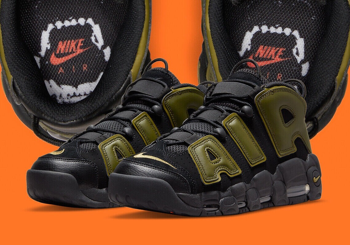 Nike Air More Uptempo '96 Shoes Black Rough Green Men's