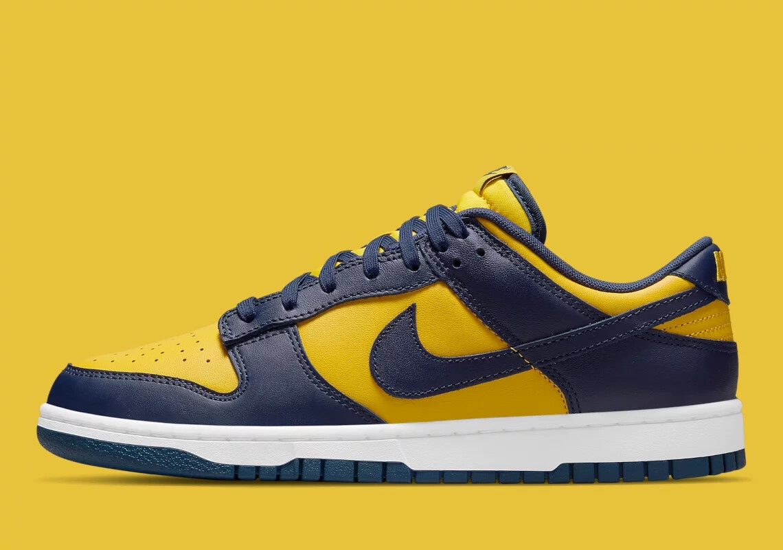 

Мужские кроссовки Nike Dunk Low Michigan DD1391-700 Varsity Maize US6-12, Желтый, Nike Dunk Low