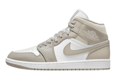 

Мужские кроссовки Jordan 1 Mid Linen College Grey/Light Bone-White (554724 082) —, Серый, Air Jordan 1