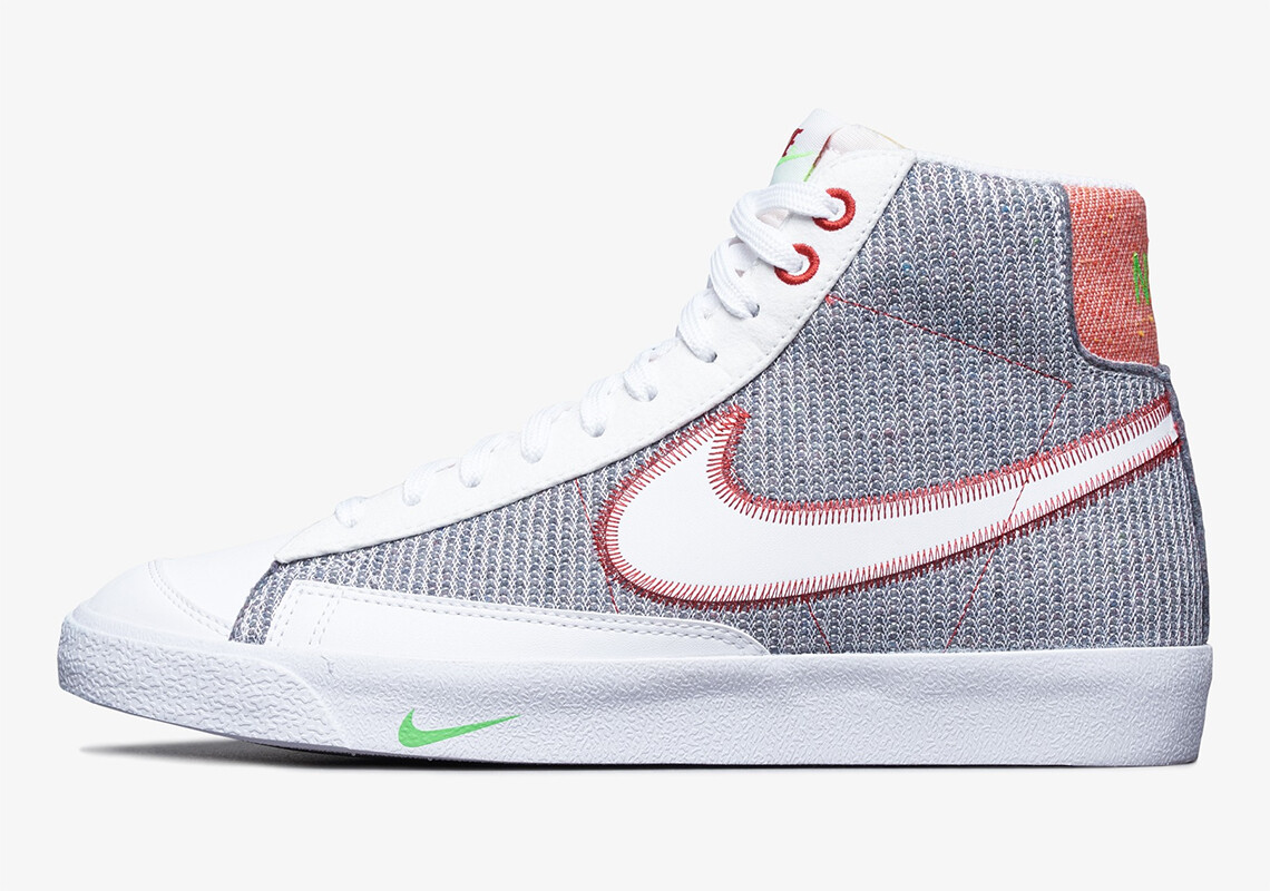 

Комплект из переработанного трикотажа Nike Blazer Mid 77 серый красный белый черный CW5838-022 размер 9 мужские, Nike Blazer 77