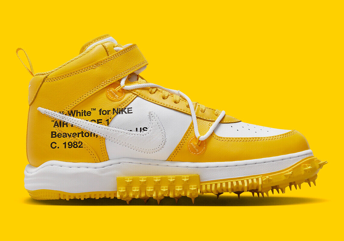 Pre-owned Nike Off-white  Air Force 1 Mid Spvarsity Maize Dr0500-101 Us Men's 4-14 In Yellow
