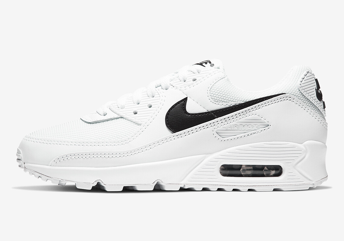 

Женские кроссовки Nike Air Max 90 White Black Panda CQ2560-101 Retro OG Running Leather, Белый, Nike Air Max 90