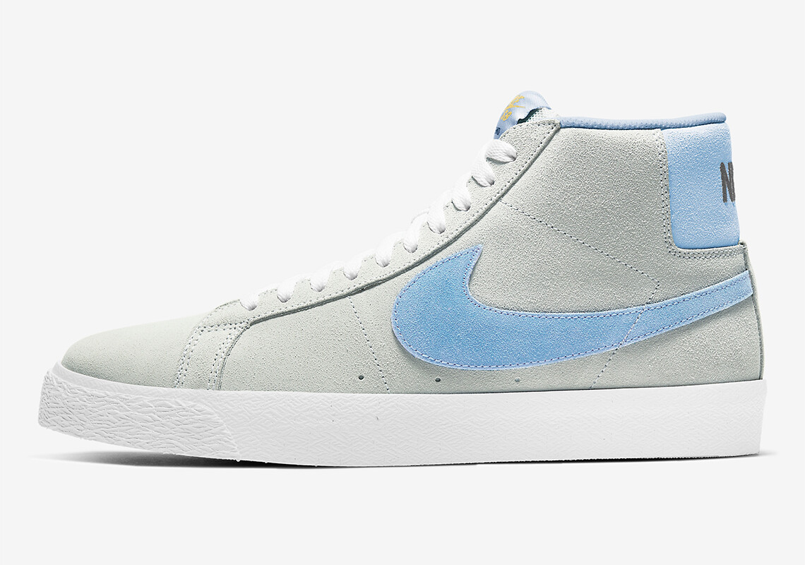 

Nike SB Zoom Blazer Mid Photon Dust Grey Psychic Blue White 864349-008 Мужские коньки, Серый, Nike Blazer SB