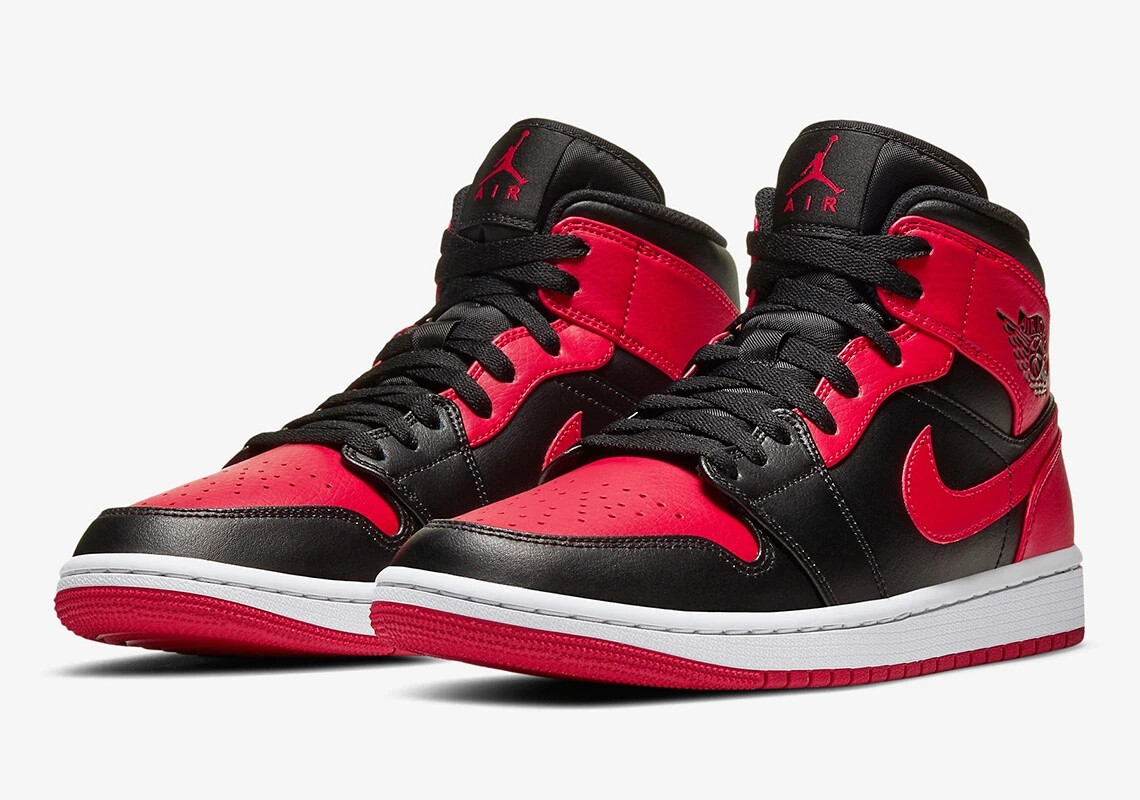 S*u様 Nike Air Jordan 1 Mid Black/Gym Red Jordan 1 Mid Black Gym Red for Sale - Authenticity