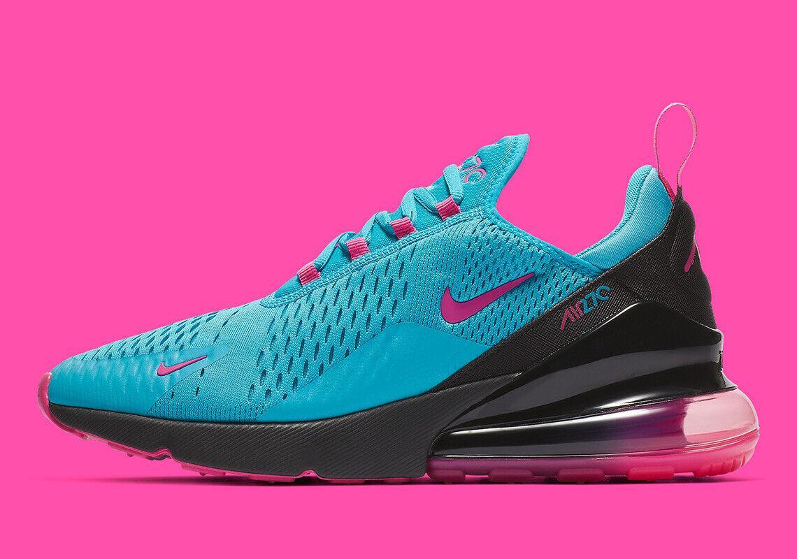 Nike Air Max 270 South Beach Light Blue Fuchsia Pink Black Nike Air Max 270 South Beach Light Blue Fuchsia Pink Black
