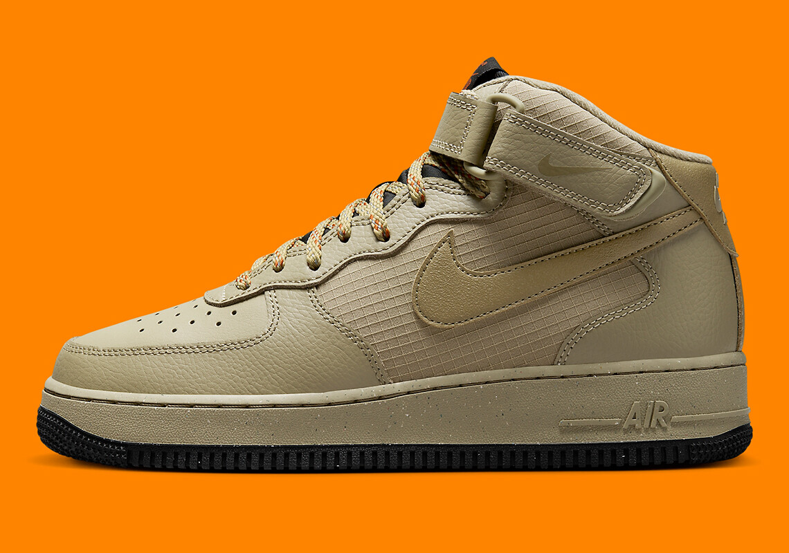 Nike Air Force 1 07 Mid Нейтральный Оливковый, Хаки, черный FB8881-200 6 Мужчин = 7,5 женщин