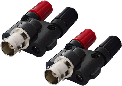 Onelinkmore BNC Female to Dual Banana Female Socket Binding Post RF Coax Splitte