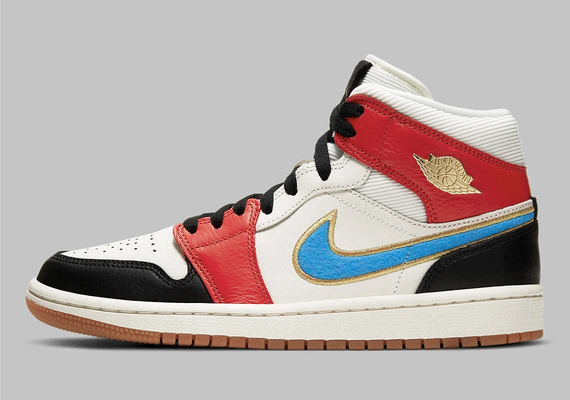 

Женские кроссовки Nike Air Jordan 1 Mid Let Her Man DC1426-100, размер 12, новые, Multicolor, Nike Air Jordan 1