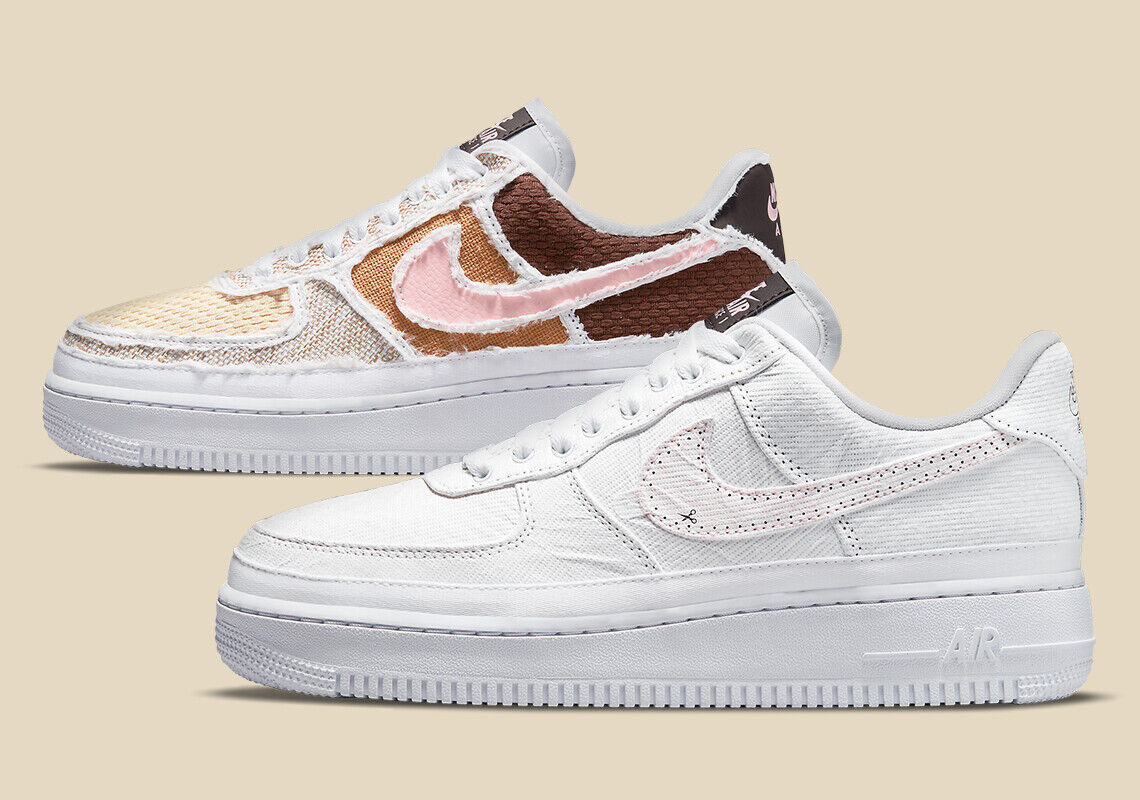Women's Nike Air Force 1 Low Reveal White Fauna Brown Pink Women's Nike Air Force 1 Low Reveal White Fauna Brown Pink
