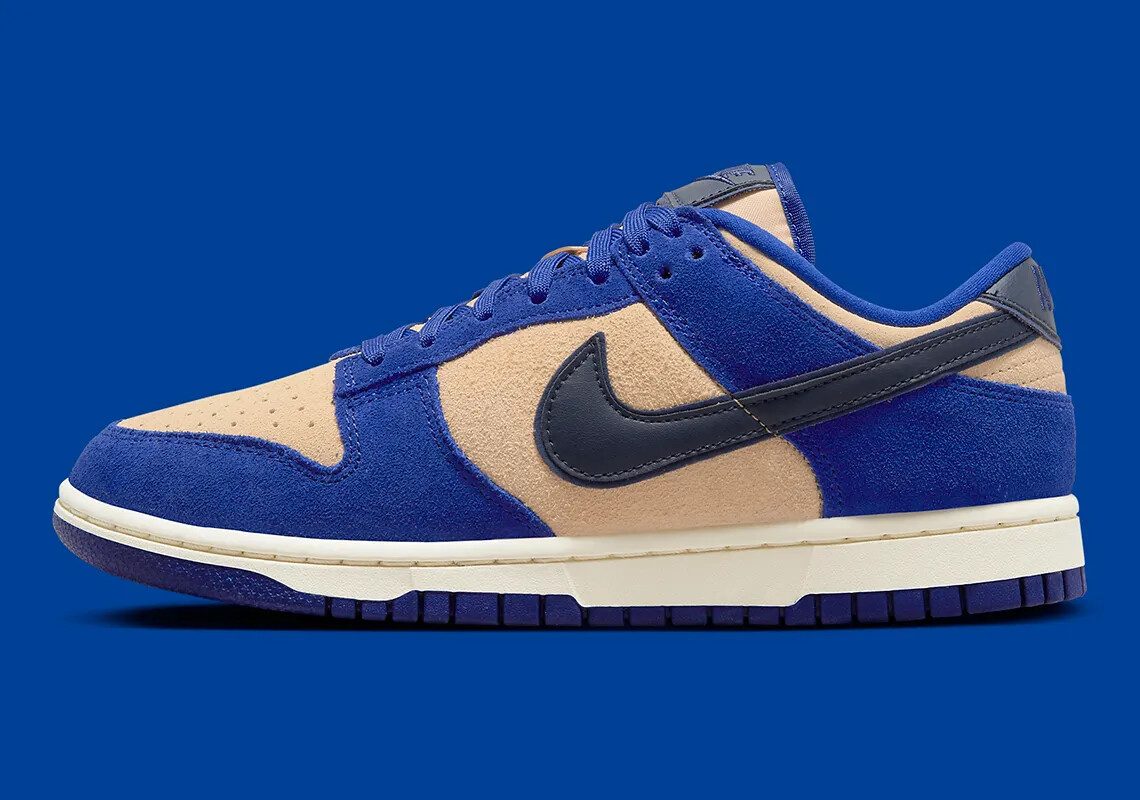 Женские кроссовки Nike Dunk Low LX Blue Suede Sesame White Navy DV7411-400 новые