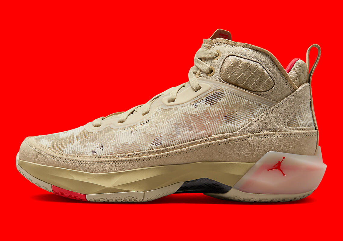 

Мужские кроссовки Nike Air Jordan XXXVII 37 PRM Wheat Limestone Red FD6721-200 sz 10, Бежевый, Air Jordan 37