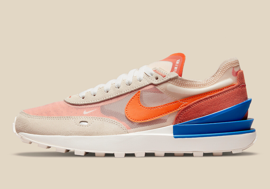

Женские кроссовки Nike Waffle One Pearl White Rush Orange Blue DC2533-200 размер 8,5, Multicolor, Nike Waffle One