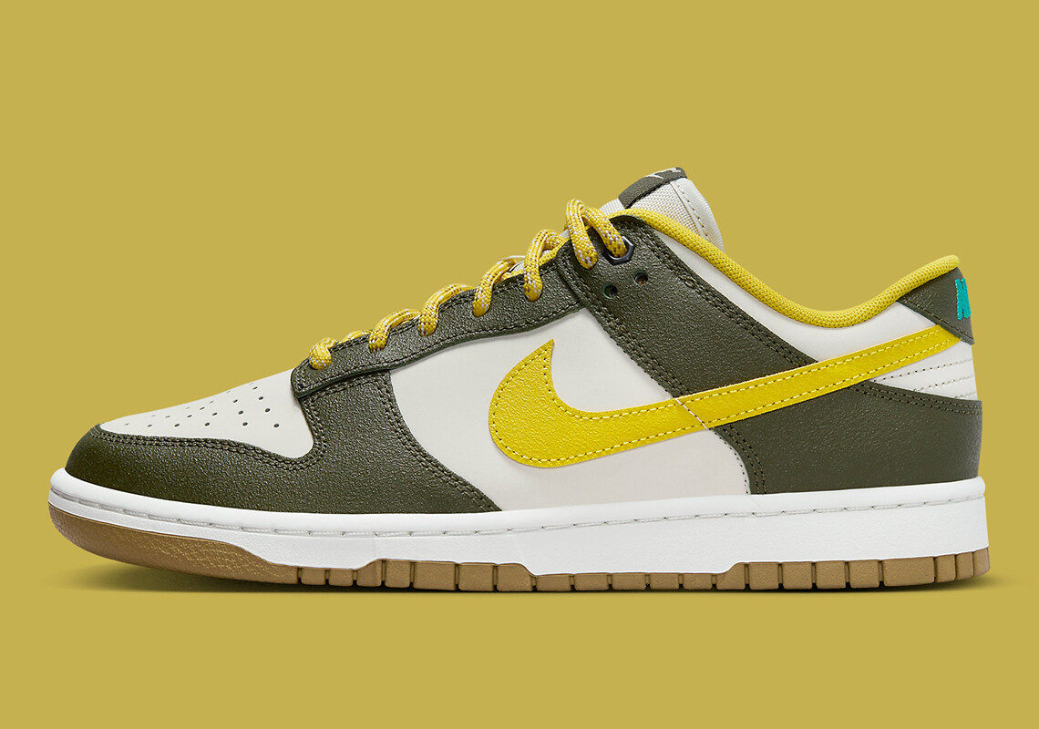 Nike Dunk Low Retro PRM Cargo Хаки Зеленый желтый белый FV3629-371 sz 13 Мужские