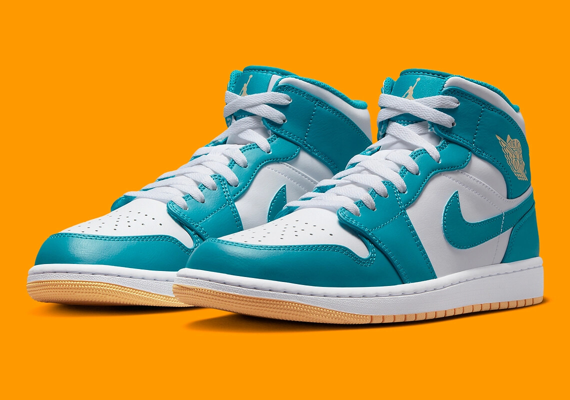 NIKE AIR JORDAN 1 MID アクアトーン/セレスティアルゴールド Nike Air Jordan 1 Mid 