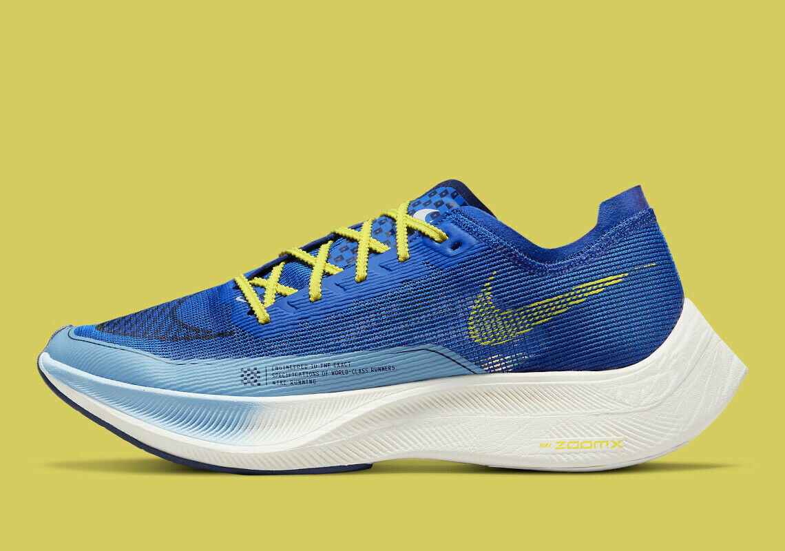 Мужские кроссовки Nike ZoomX VaporFly NEXT% 2 2021, размер 8, синий, желтый, белый DM8324-400