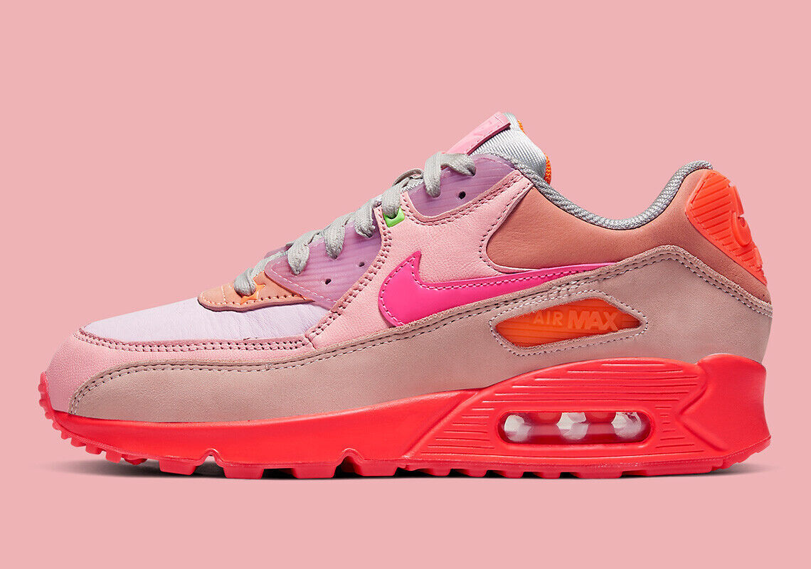 

Кроссовки Nike Air Max 90 Bright Crimson Platinum CT3449-600, женский размер, Multicolor, Nike Air Max 90