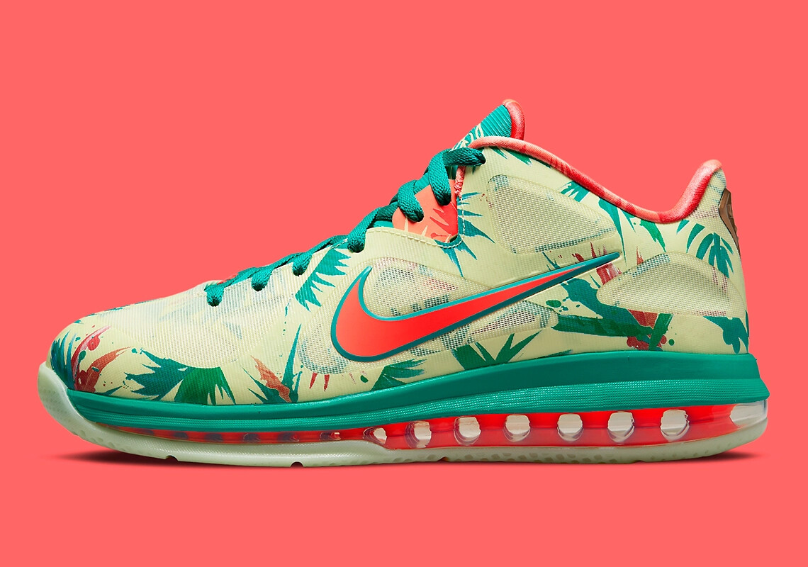 

Мужские кроссовки Nike LeBron 9 Low White Lime and Bright Mango DO9355-300 US6-12, Зеленый, Nike LeBron 9