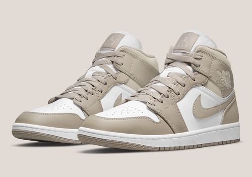 NIKE ナイキ AIR JORDAN 1 MID 'LINEN' Nike Air Jordan 1 Mid 'Linen' Grey/ White Men's Size US 9