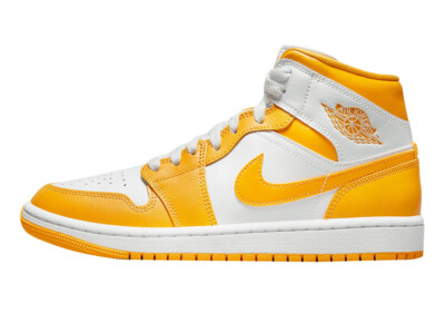 

Женские кроссовки Jordan 1 Mid White/University Gold-White (BQ6472 117)