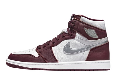 Мужские кроссовки Jordan 1 Retro High OG Bordeaux Бордо/Серебристо-белый металлик (555088