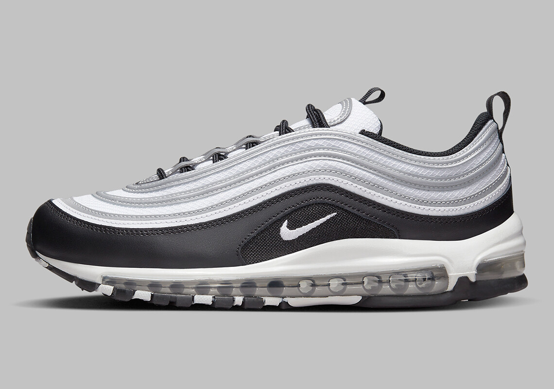 

Мужские кроссовки Nike Air Max 97 Black Reflect Silver White Bullet DM0027-001 в стиле ретро, Серебряный, Nike Air Max 97