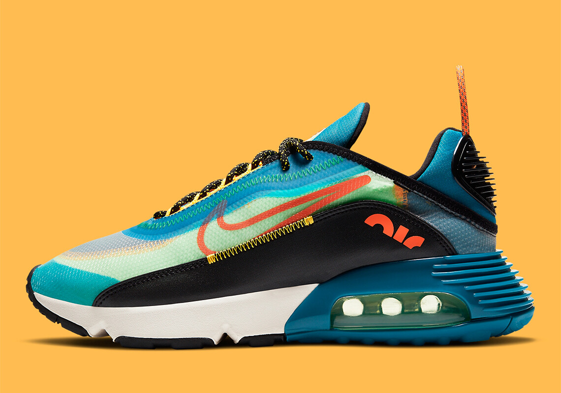 

Мужские ретро кроссовки Nike Air Max 2090 Green Abyss Starfish Blue Black CZ7867-300 sz 13, Multicolor, Nike Air Max 2090