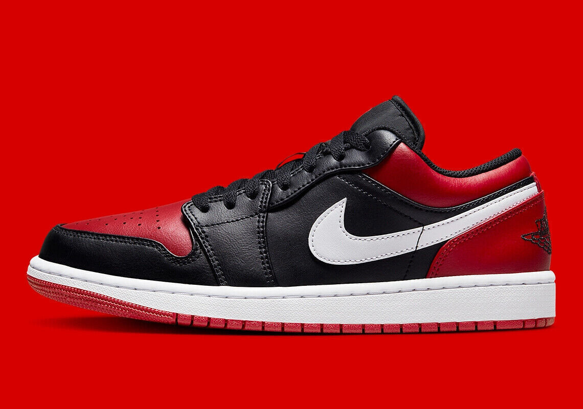 

Мужские кроссовки Nike Air Jordan 1 Low Alternate Bred Toe 553558-066, новые, Черный, Nike Air Jordan 1