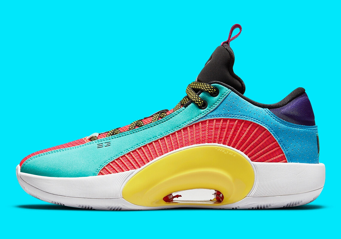

Мужские кроссовки Nike Air Jordan XXXV 35 Low Reflexology Blue Yellow Silver DJ2831-300, Multicolor, Air Jordan 35