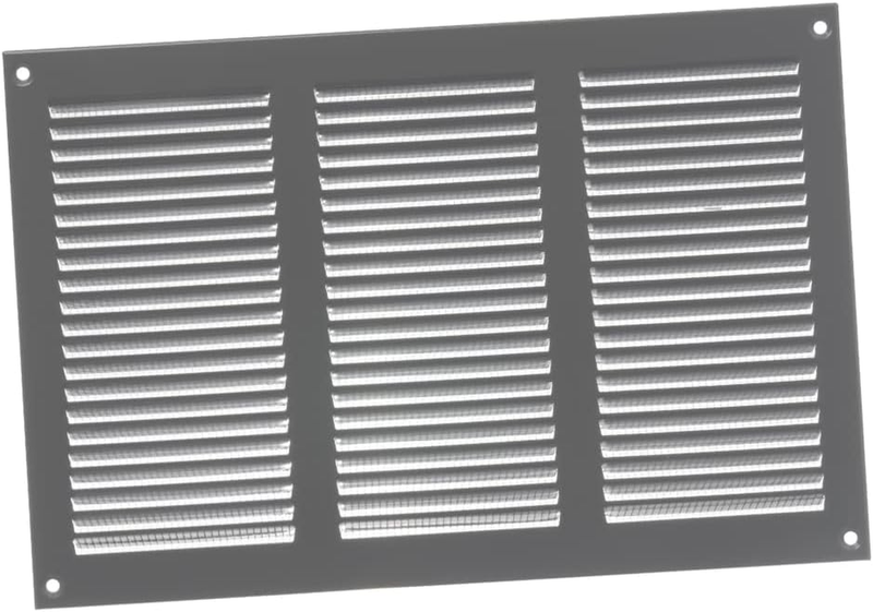 Grey Metal Air Vent Grille Cover with Insect Mesh Ventilation Cover 300x200mm /