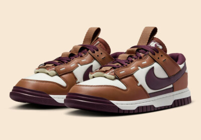 MENS NIKE DUNK LOW JUMBO_LT BRITISH TAN/BURGUNDY CRUSH FQ8248-200-SIZE 13