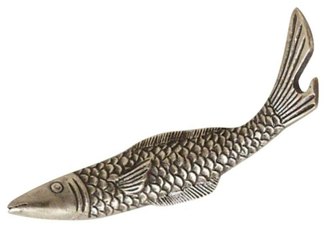 Anthropologie Fish Bottle Opener Nautical Ocean Brass & SS Fisherman Great Gift