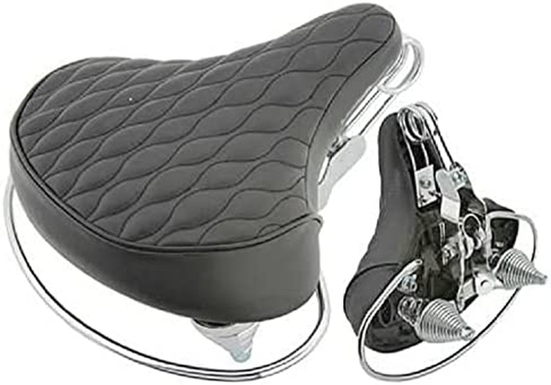 Classic Diamond Web Spring Style Seat With Chrome Rail Handle Saddl