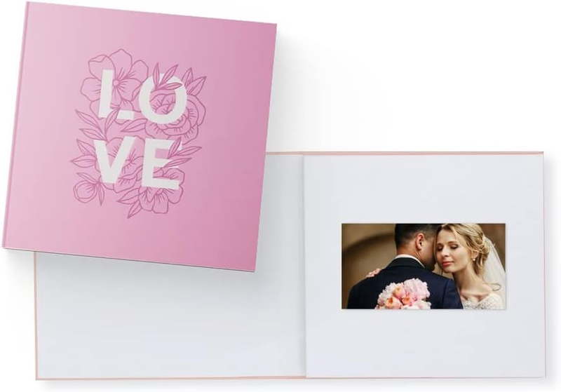 Love Video Book - Create Your Own Digital Greeting Card Gift with Your Memories - Anniversary, Christmas, Wedding - Plays 10 Minutes of Video and Photos