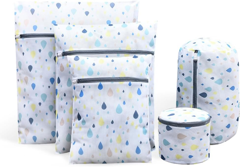 5Pcs Durable Mesh Laundry Bags for Delicates, Travel Storage Organize Bag, Cloth