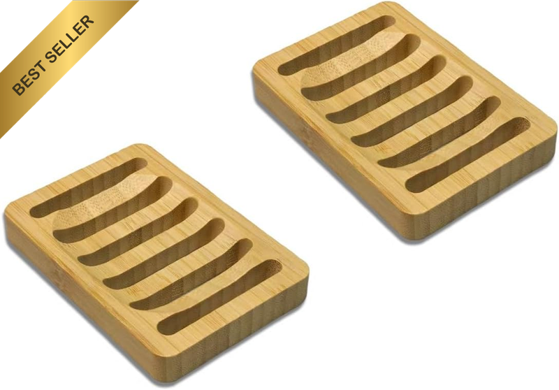 Holder Bamboo Soap Dish for Shower Wood Soap Dishes Wooden Soap Tray Stand Self