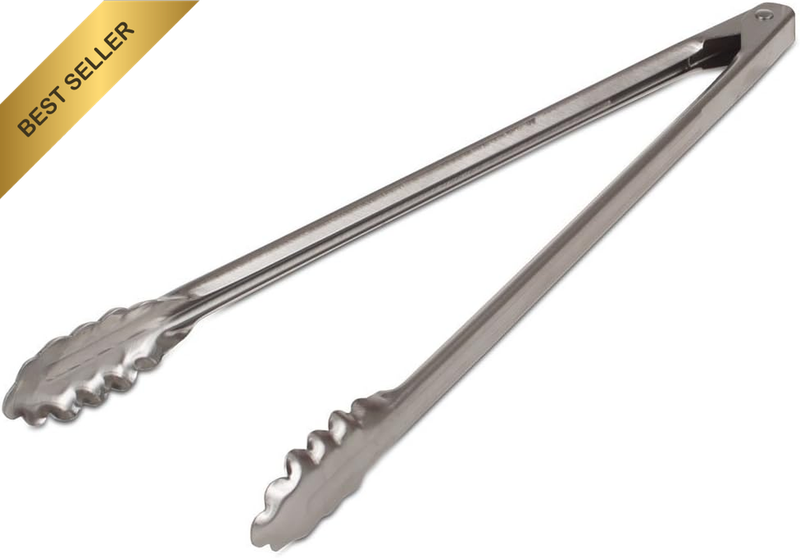 16 Inch Heavy Duty Stainless Steel Restaurant Tongs with Lock, 1 Pack